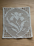 flower filet crochet tapestry