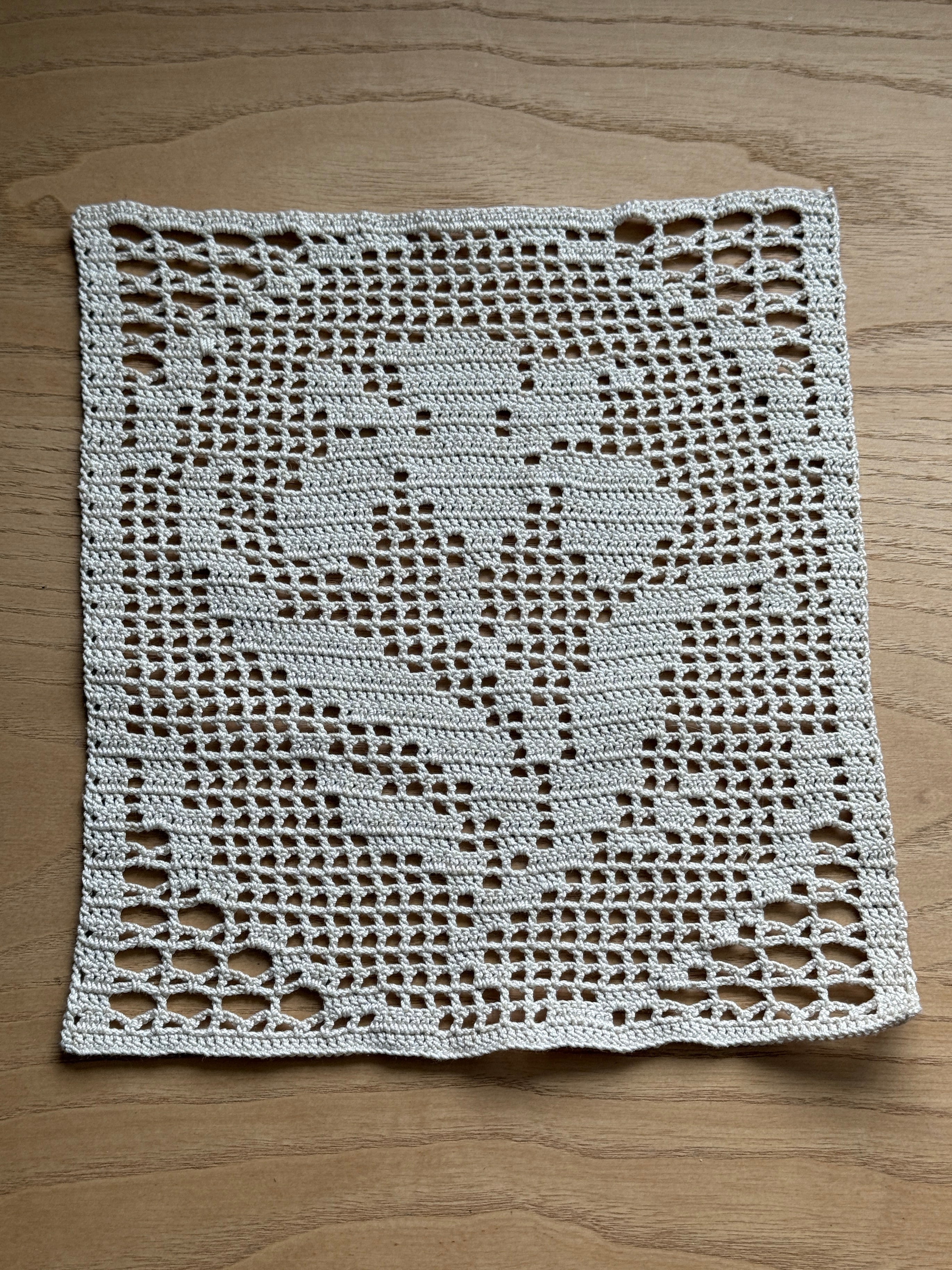 flower filet crochet tapestry